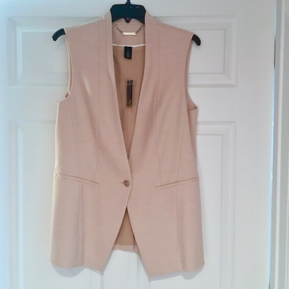 White House Black Market Tops - WHBM Tan Longline Vest NWT